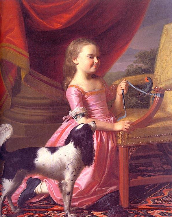 John Singleton Copley Young Lady with a Bird and a Dog